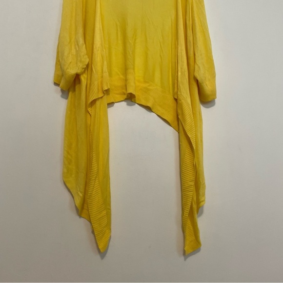 LANE BRYANT Plus Size Bright Yellow Open Drape Front Waterfall Cardigan Sweater - Picture 4 of 15